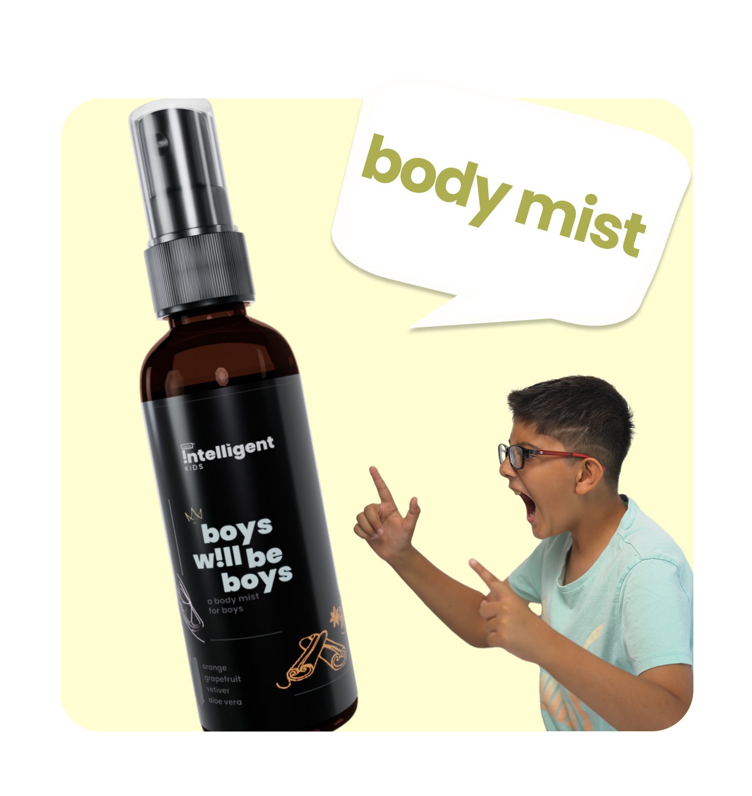 The Boys Will Be Boys Body Mist is a 4-in-1 solution for tween body odor, hydration, and gentle perfume. Made with natural Papaya Extract, Grape Extract, and Vetiver, it provides refreshing, long-lasting odor control for up to 8 hours. Free from hormone disruptors and harsh chemicals, it’s a safe and effective choice to keep your son fresh, confident, and carefree