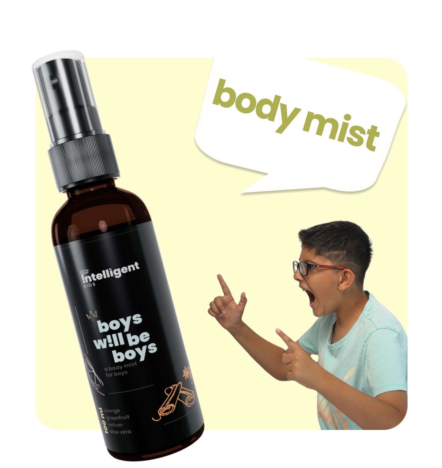 The Boys Will Be Boys Body Mist is a 4-in-1 solution for tween body odor, hydration, and gentle perfume. Made with natural Papaya Extract, Grape Extract, and Vetiver, it provides refreshing, long-lasting odor control for up to 8 hours. Free from hormone disruptors and harsh chemicals, it’s a safe and effective choice to keep your son fresh, confident, and carefree