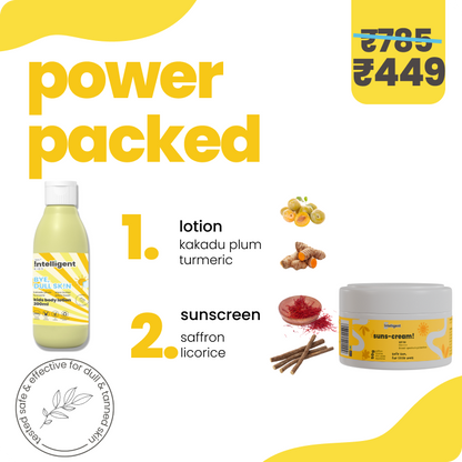 Does your child’s skin look dull and tanned from outdoor play? Discover the Tuco Kids Bright Skin Kit, crafted for kids aged 3-15. Includes Kakadu Plum Lotion to hydrate and smooth skin, and SPF 50 Saffron Face Cream to protect and brighten. Safe for sensitive skin, free from parabens, SLS, and harsh chemicals. Say hello to radiant, even-toned skin!


