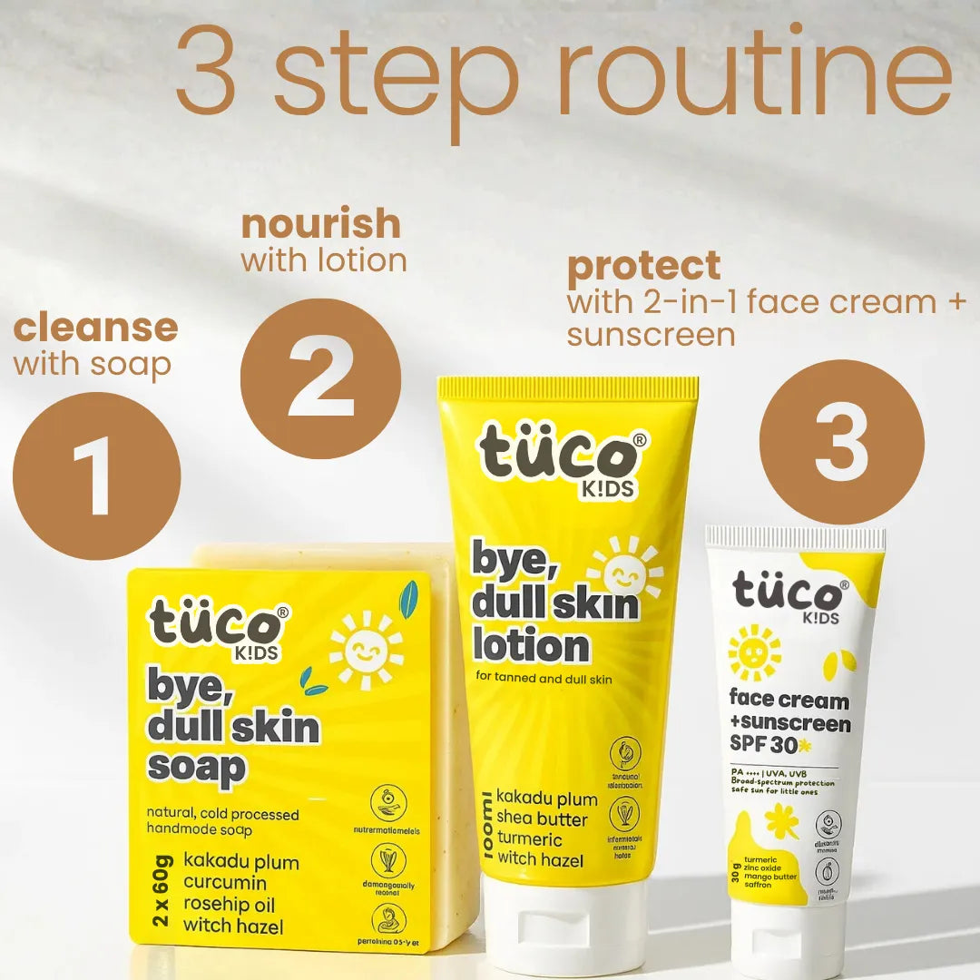 Dull Skin Kit for Kids: Dull Skin Lotion + Dull Skin Soap + Sunscream SPF 30