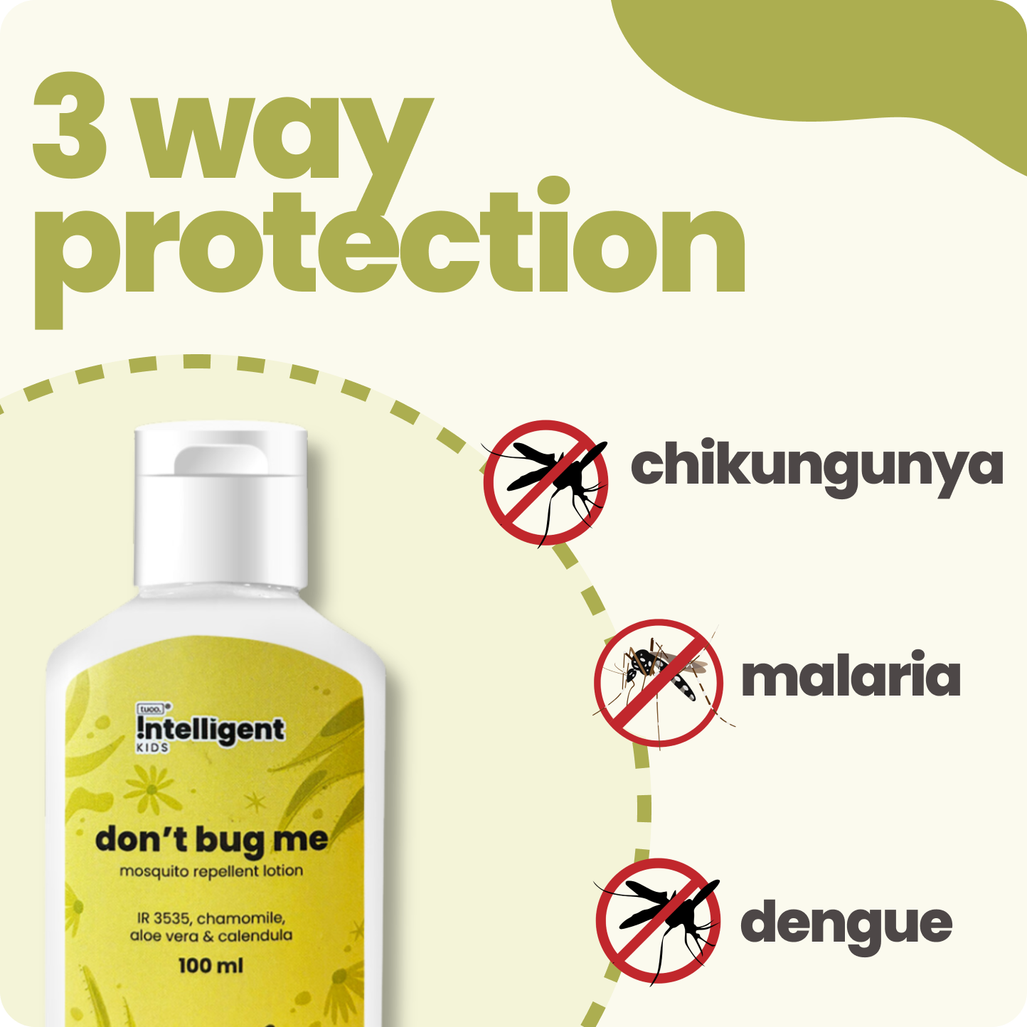 Meet Don’t Bug Me, the 2-in-1 mosquito repellent and skin-soothing lotion perfect for kids and expecting moms! Infused with Aloe Vera, Chamomile, and Calendula Oils, it nourishes, cools, and hydrates while offering long-lasting mosquito defense. Free from SLS, Parabens, and Phthalates, and made with EU-approved, kid-safe ingredients. Say goodbye to mosquito worries and hello to soft, protected skin!







