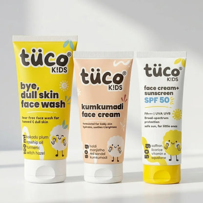 Dull Face Kit SPF 50 — Natural Brightening Face Care Kit for Kids | Tuco Kids