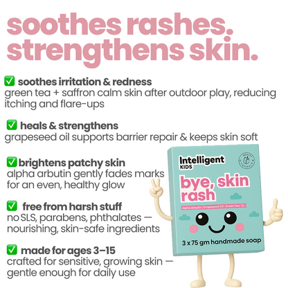 Bye, skin rash natural soap for kids - 3x75g