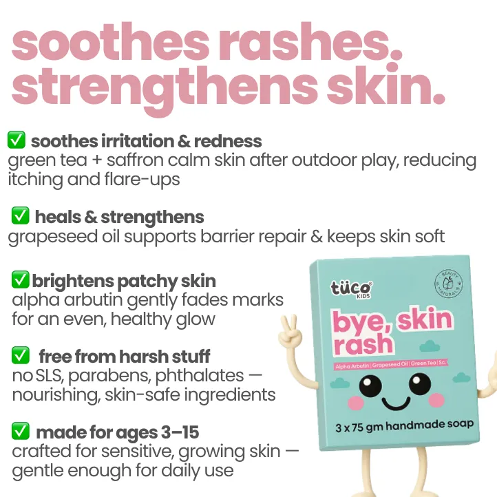 Bye, skin rash natural soap for kids - 3x75g