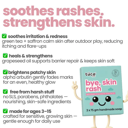 Bye, skin rash natural soap for kids - 3x75g