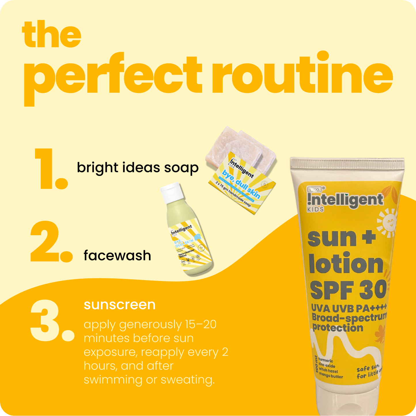 Protect your kids from the sun with Tuco Intelligent 2-in-1 Lotion + Sunscreen SPF 30! Lightweight, non-greasy, and enriched with Saffron and Squalane, it shields kids aged 3-15 from harmful UV rays while keeping skin soft and hydrated. Free from Oxybenzoate, Benzophenone, SLS, Parabens, and Phthalates, it’s perfect for sensitive skin. PETA certified, eco-friendly, and mom-approved!







