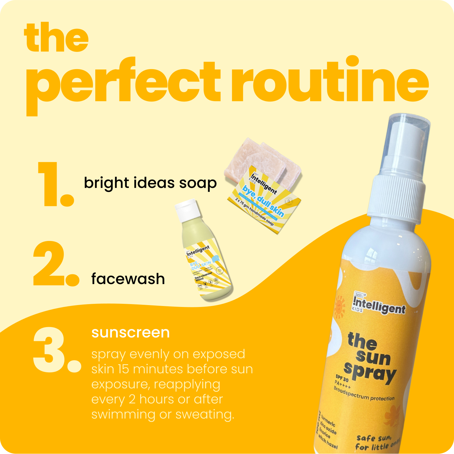 Protect your child's skin with Tuco Intelligent Sun-Spray SPF 30, crafted for kids aged 3+. Infused with Turmeric to brighten and Mango Butter to hydrate, this lightweight, non-greasy sunscreen spray offers easy, independent application. Free from SLS, Parabens, and Phthalates, PETA Certified, and eco-friendly—safe, effective sun care in 100% recycled packaging!







