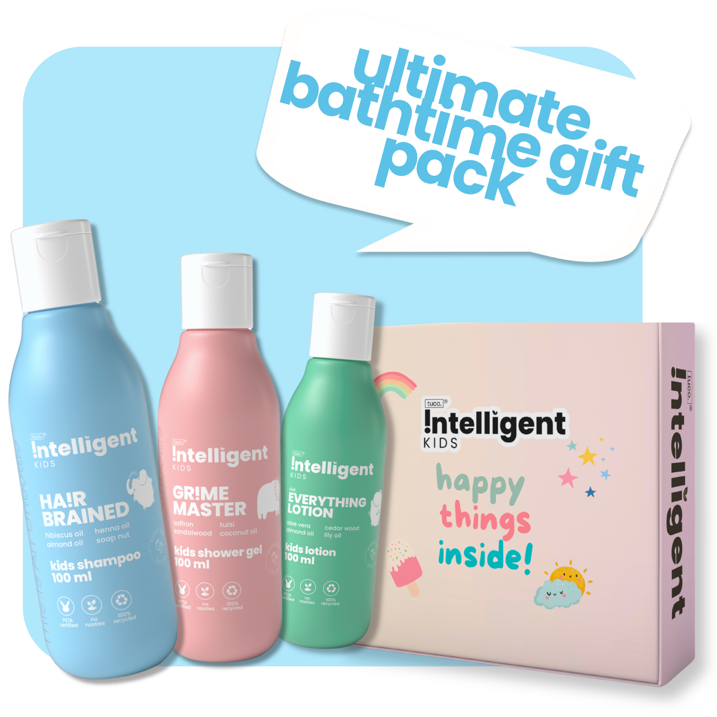 Ultimate Bathtime Gift Pack for Kids - All-in-One Natural Skincare Bundle Featuring Everything Lotion, Grime Master Kids Shower Gel, and Hair Brained Kids Shampoo - Perfect for Gentle Cleansing, Moisturizing, and Nourishing Children's Skin and Hair - Ideal Gift for a Complete Bath Routine