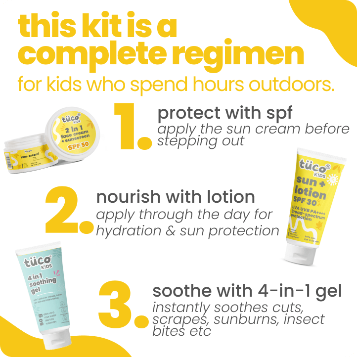 Beat The Heat Kit for Kids SPF 50 — how to use | Tuco Kids