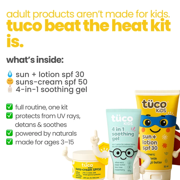 Beat The Heat Kit for Kids SPF 50 — key ingredients | Tuco Kids