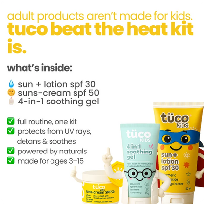 Beat The Heat Kit for Kids SPF 50 — key ingredients | Tuco Kids
