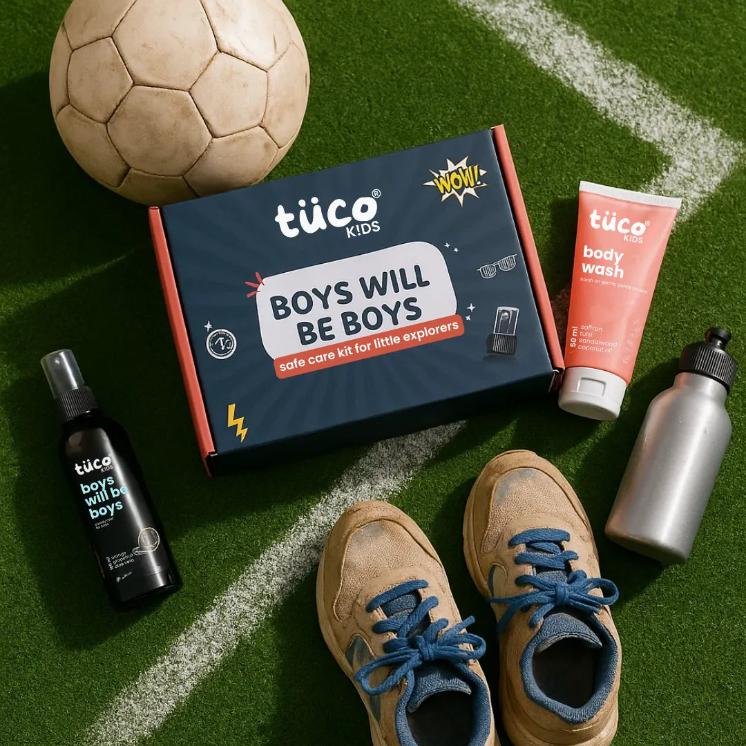 Tuco Kids Boys Will Be Boys safe care kit for boys - kids body wash and boys body mist gift box