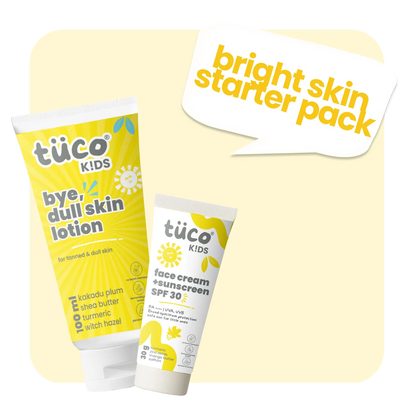 Bye, Dull Skin Gentle Kit Lotion + Sunscreen SPF30 — natural kids skincare | Tuco Kids