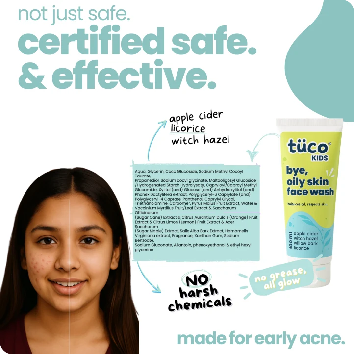 Bye, Oily Skin Face Wash - dermatologist tested kids skincare