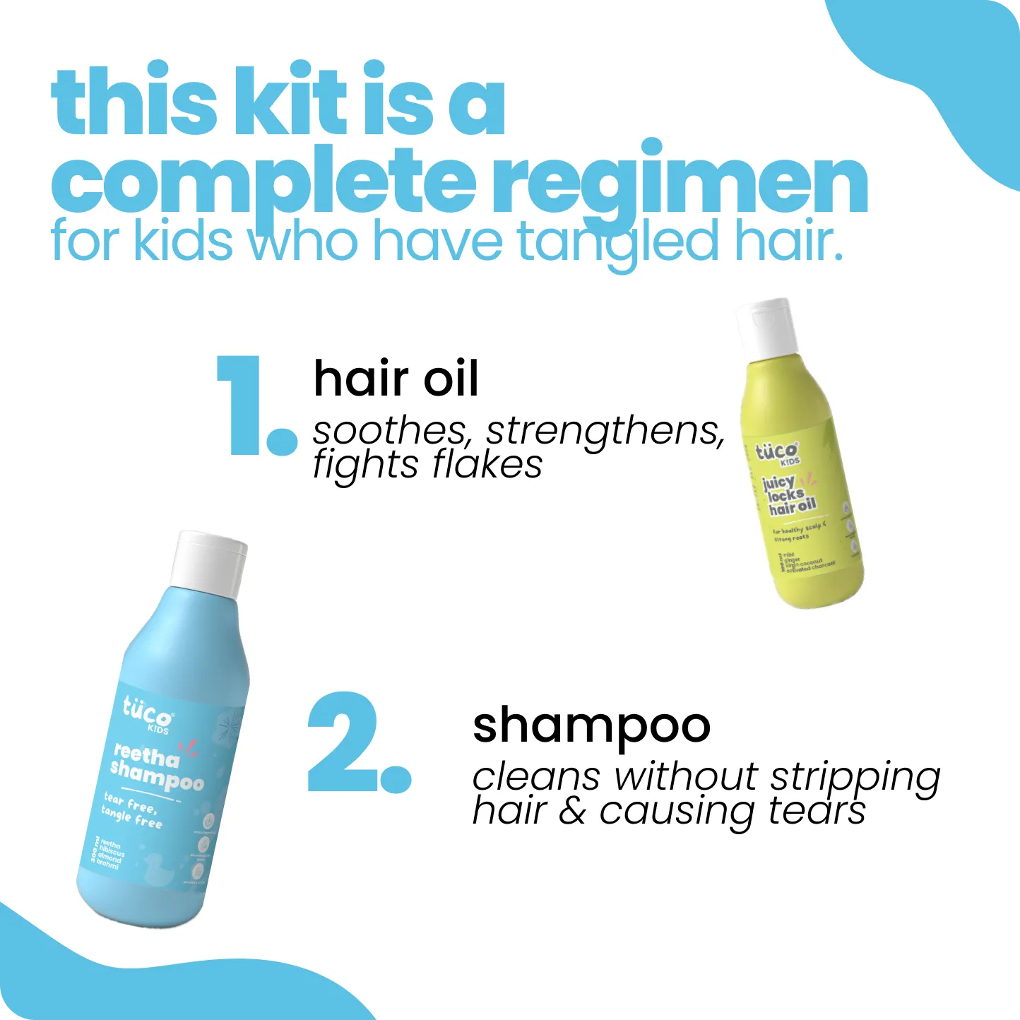 Champi Duo: Shampoo 300ml + Hair Oil 100ml — before and after results | Tuco Kids