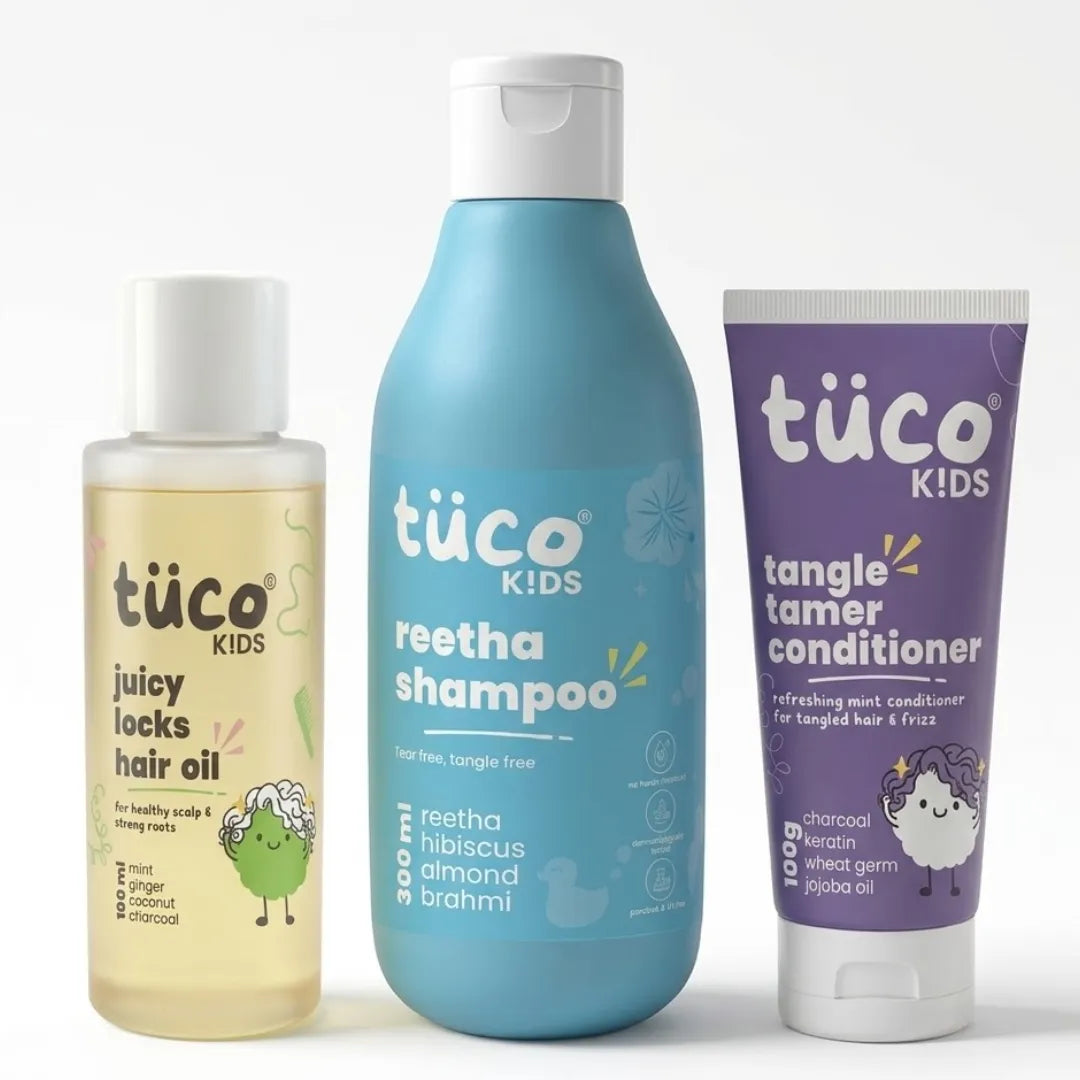 Champi Kit for Kids: Hair Oil, Reetha Shampoo & Conditioner 500ml | Tuco Kids