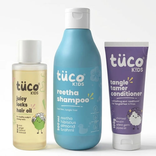 Champi Kit for Kids: Hair Oil, Reetha Shampoo & Conditioner 500ml | Tuco Kids