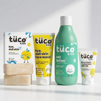 Complete Morning Skincare Kit for Kids: Face Wash + Soap + Sunscreen + Oat Lotion