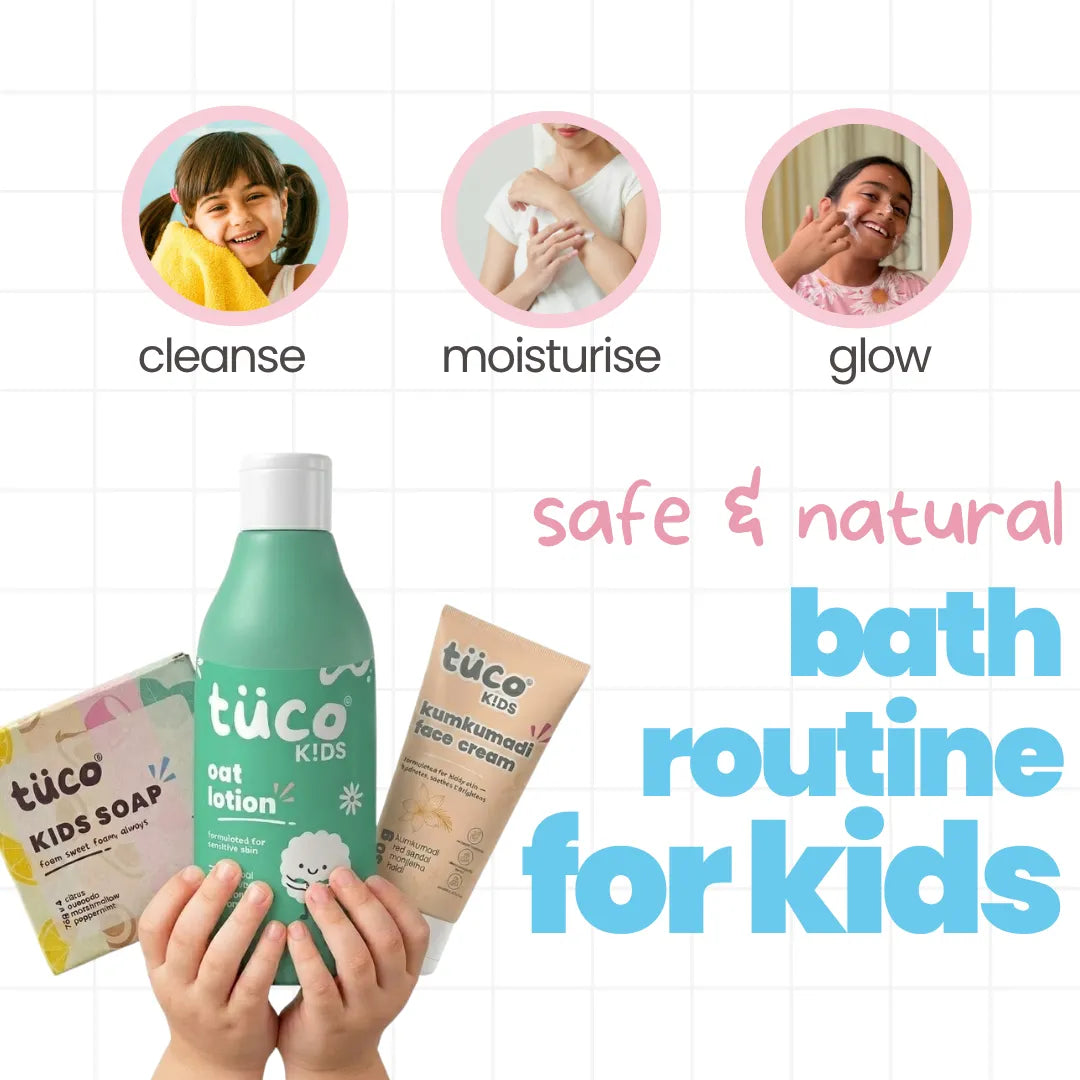 Tuco Kids Daily Bath Kit — Natural Kids Soap with Kumkumadi Lotion | Tuco Kids