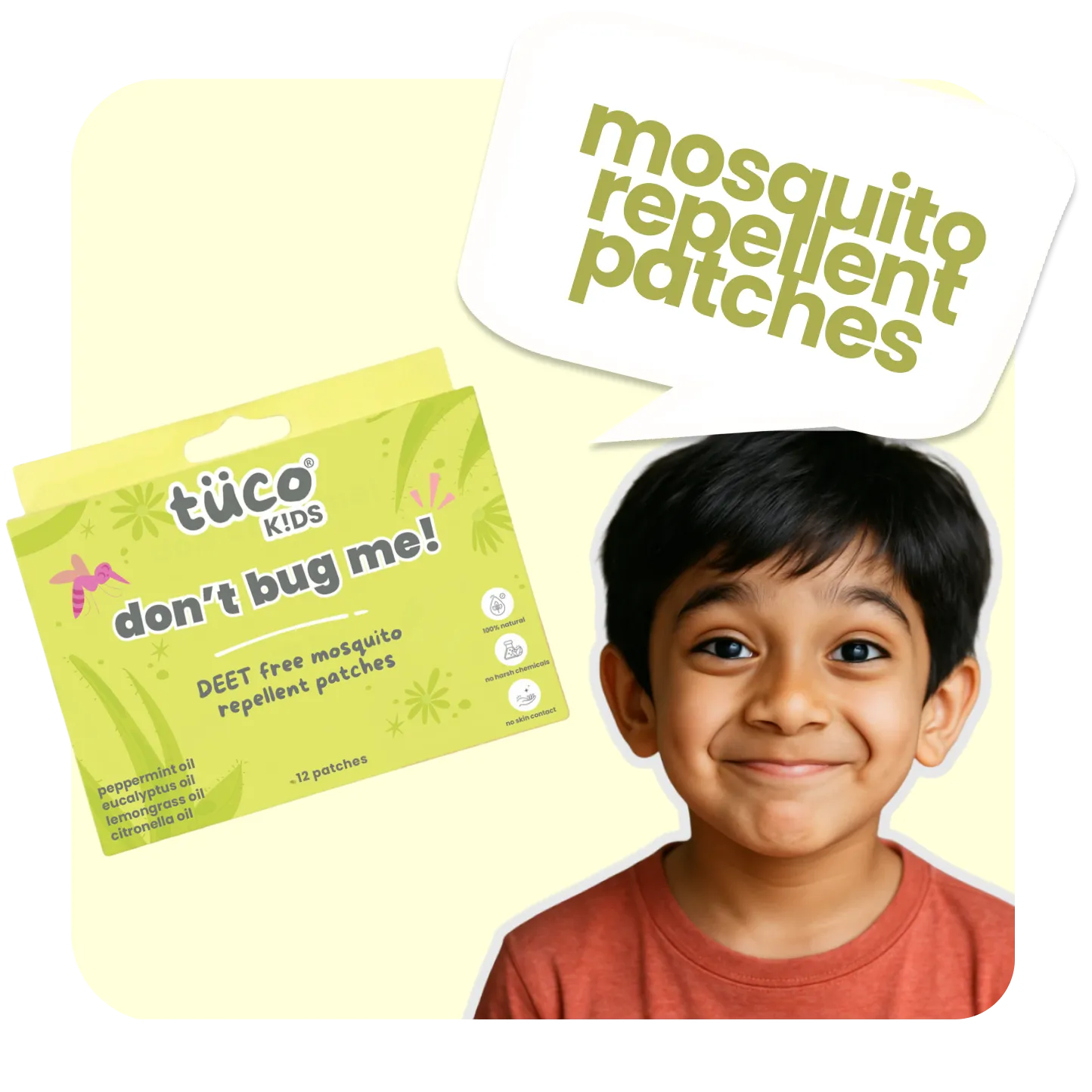 DEET Free Mosquito Repellent Patches for Kids | Tuco Kids