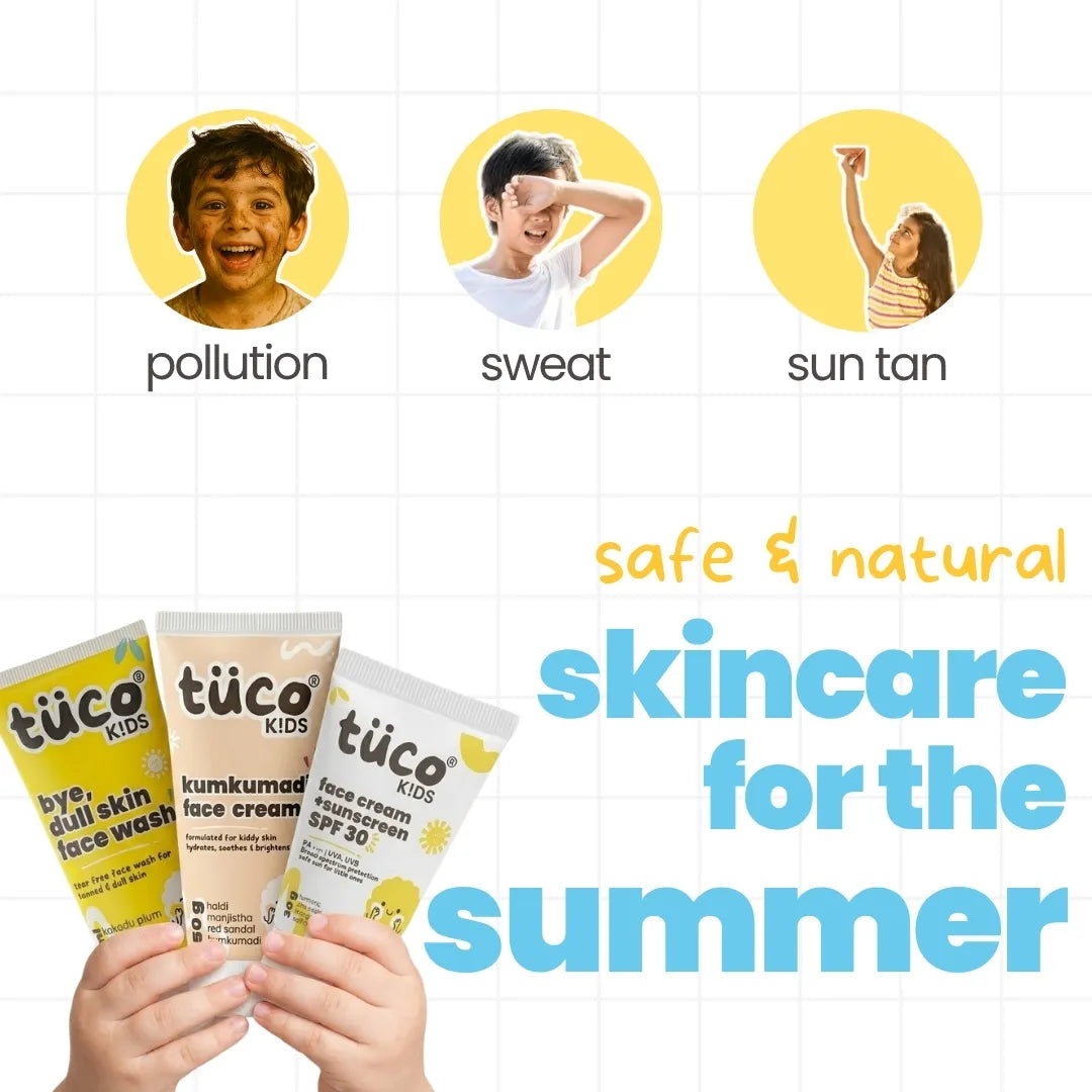 Dull Face Kit for Kids — Face Wash, Moisturiser & SPF 30 Sunscreen | Tuco Kids
