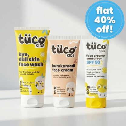 Dull Face Kit: Kumkumadi Face Cream + Face Wash + Sunscreen SPF 50! — natural kids skincare | Tuco Kids