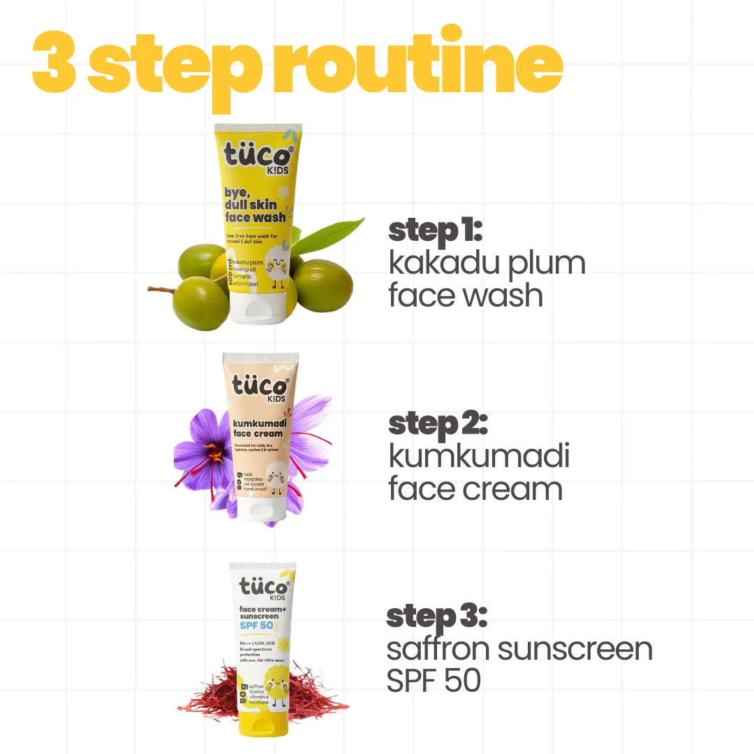 Dull Face Regimen for Kids — Natural Skincare with SPF 50 Protection | Tuco Kids
