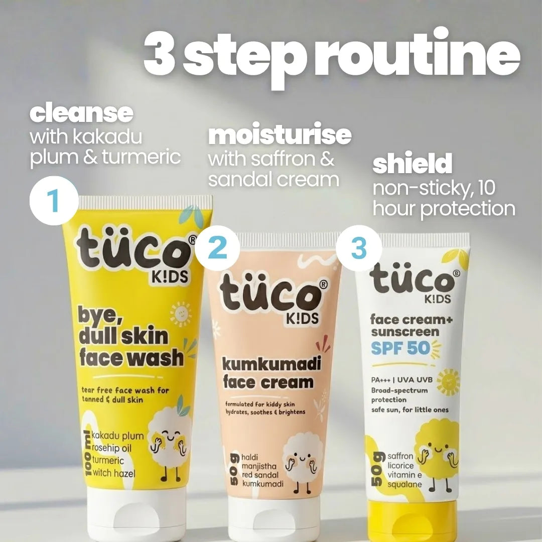 Dull Face Regimen for Kids — Natural Skincare with SPF 50 Protection | Tuco Kids