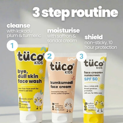 Dull Face Regimen for Kids — Natural Skincare with SPF 50 Protection | Tuco Kids
