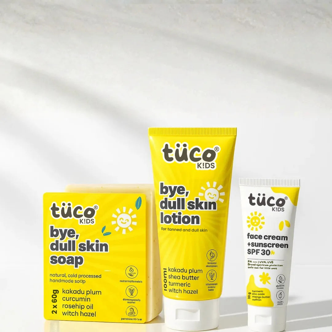 Dull Skin Care Kit with Soap, Lotion, Sunscreen for Glow and Hydration
