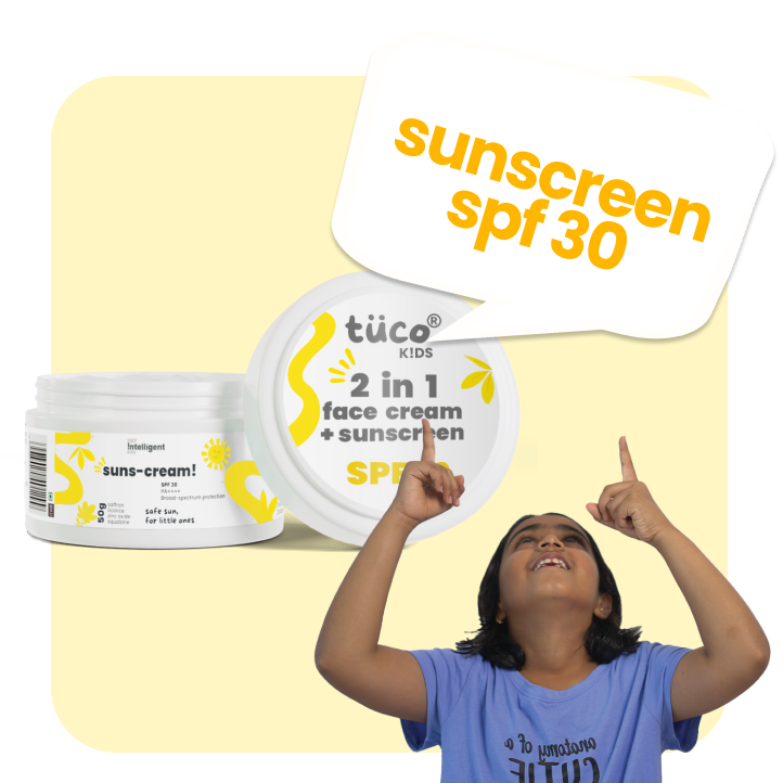 The sunscreen is chemical-free and safe for kids, offering protection against harmful UV rays while nourishing the skin. The saffron soothes, sandalwood cools, and cedarwood oil moisturizes, ensuring gentle care for delicate skin. Enjoy worry-free outdoor play with this skin-loving sunscreen.