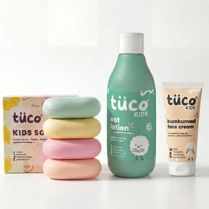 3-in-1 Bath Kit for Kids — Daily Soap, Kumkumadi Lotion & Shower Gel | Tuco Kids
