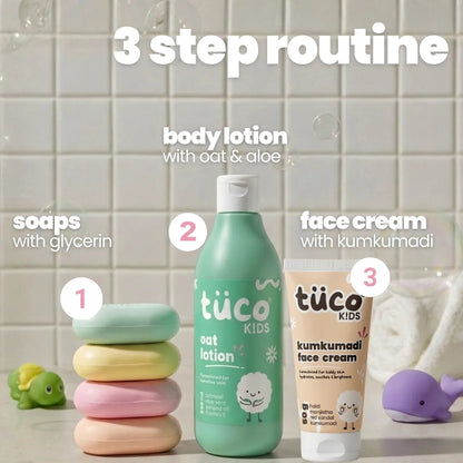 Kids Bath & Skincare Combo — Gentle Natural Soap & Moisturising Lotion | Tuco Kids