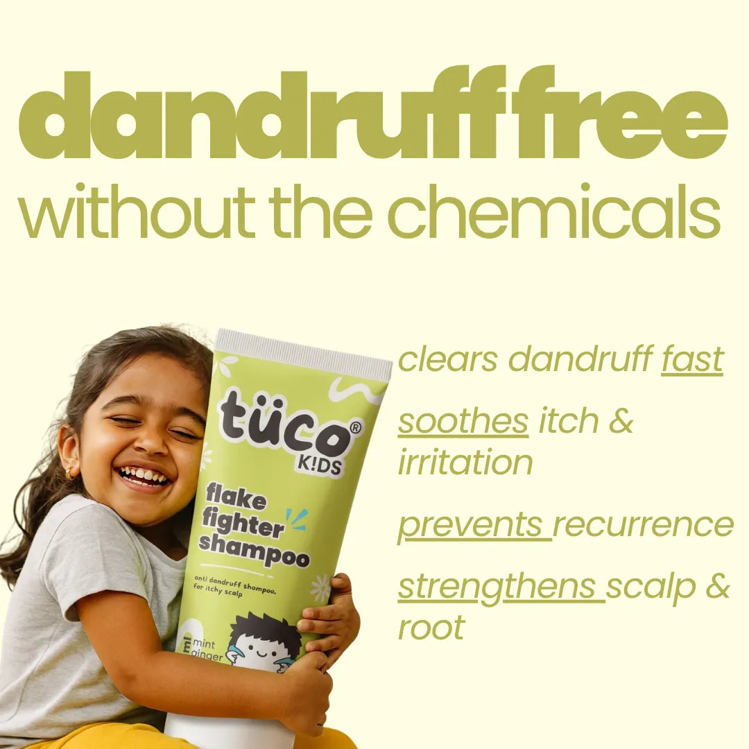 Flake Fighter Anti Dandruff Shampoo. (100ml) — key ingredients | Tuco Kids