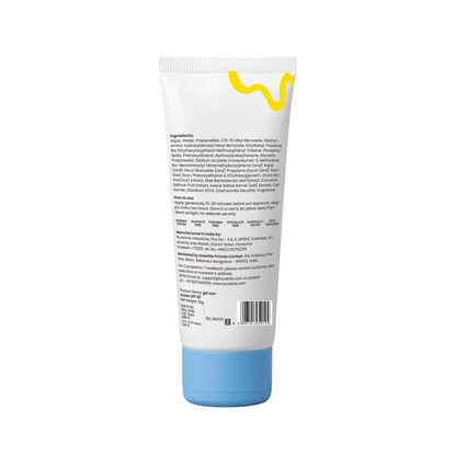 Gel Sunscreen SPF 50 (50g) — back of pack, ingredients & product details | Tuco Kids