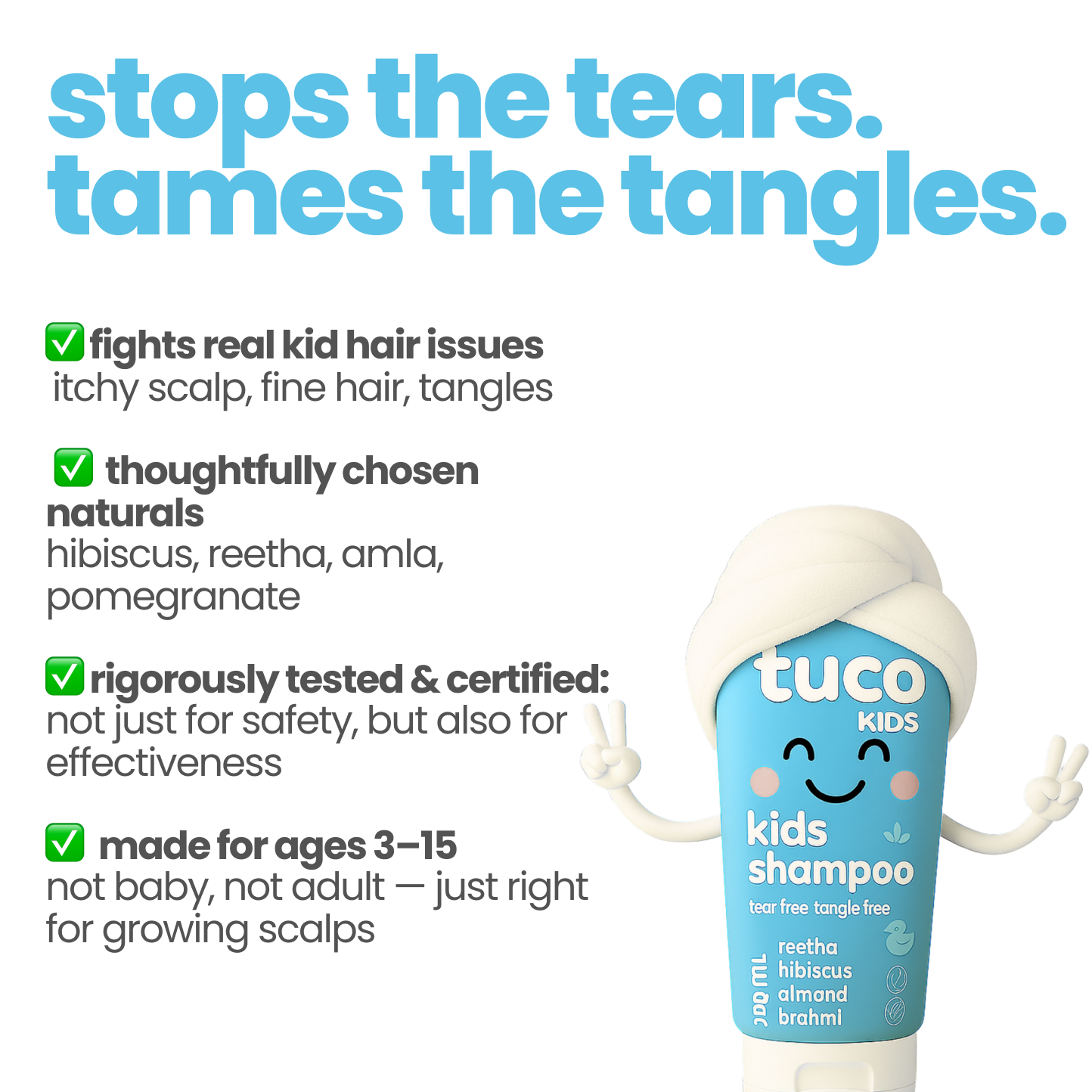 Hair Brained Shampoo - 50 ml — key ingredients | Tuco Kids