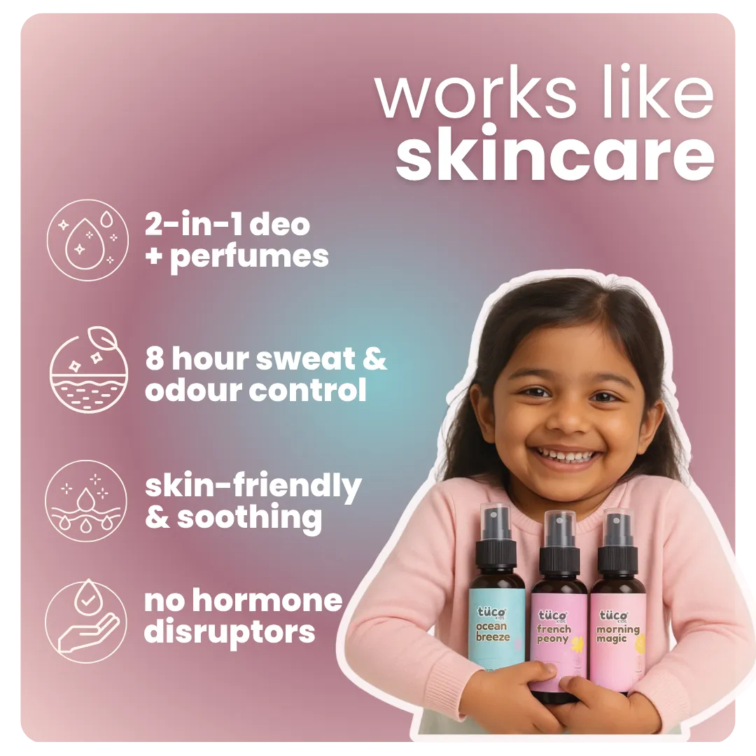 Tuco Kids kids body mist works like skincare - 2-in-1 deo and perfume for kids, 8 hour sweat and odour control