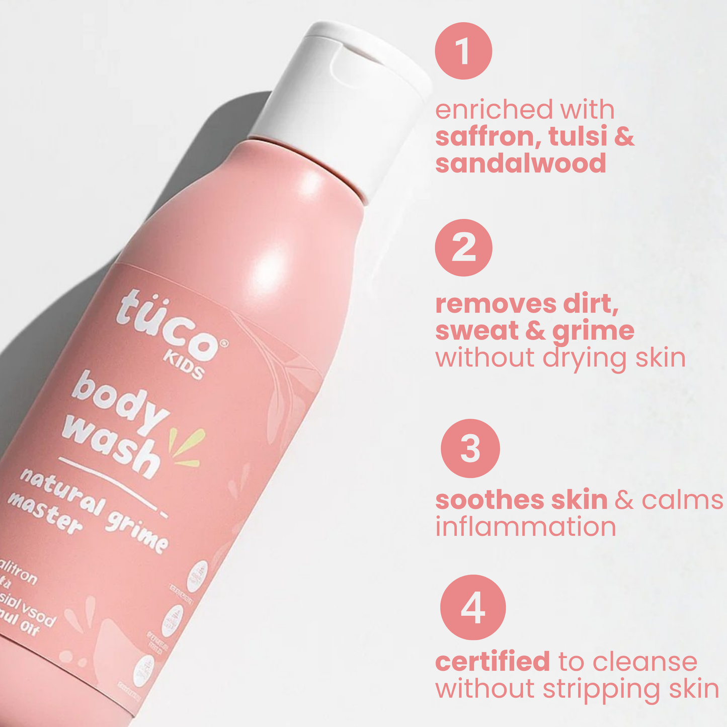 Tuco Kids kids body wash with saffron, tulsi and sandalwood - removes dirt without drying, soothes skin