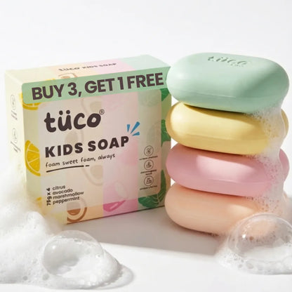 Kids Daily Soap Pack of 4 — Gentle Natural Soap Bars for Daily Use | Tuco Kids