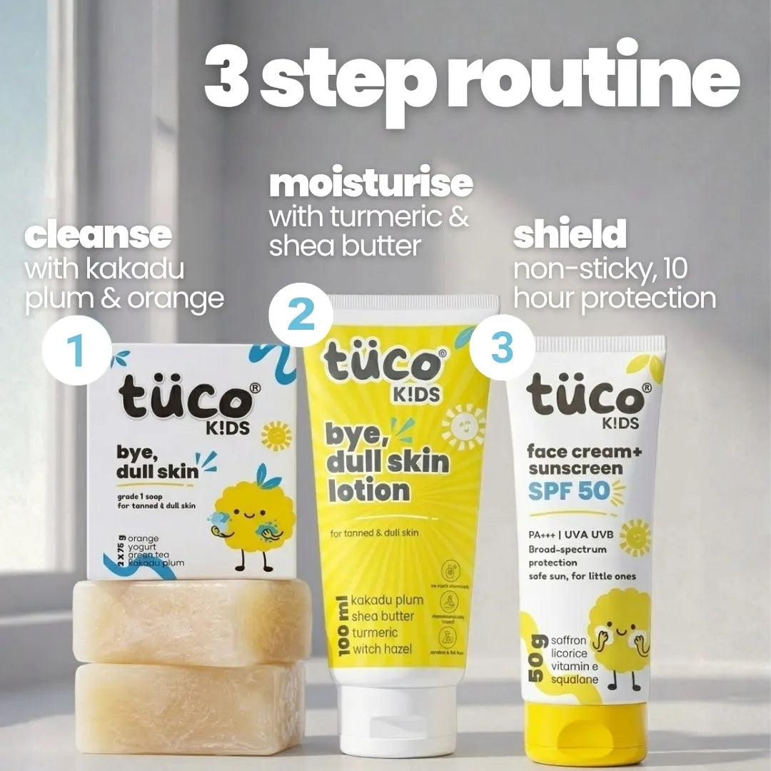 Kids Dull Skin Kit SPF 50 — Safe Natural Ingredients for Glowing Skin | Tuco Kids