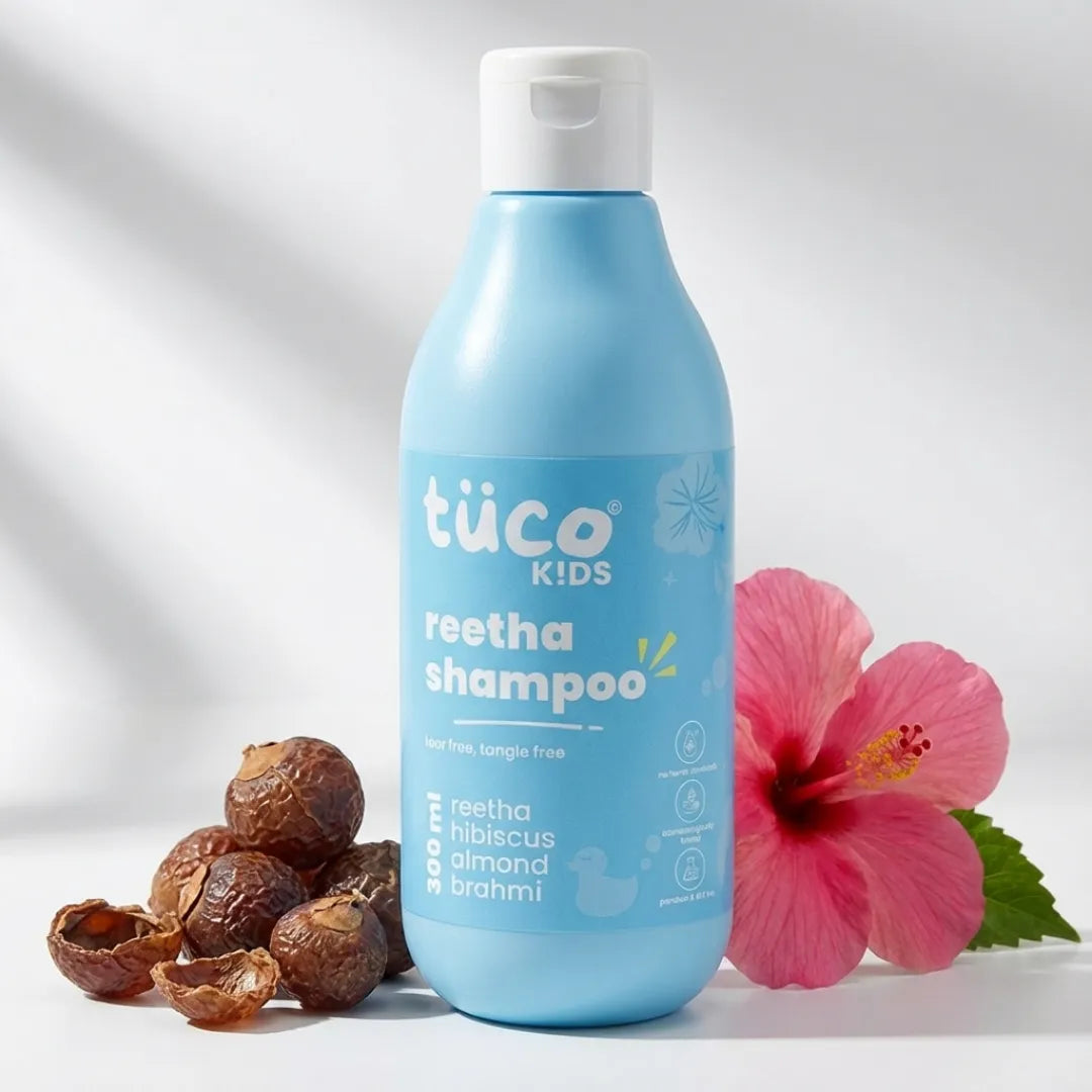 Kids Shampoo with Hibiscus, Reetha, & Almond oil: Sulphate-Free 