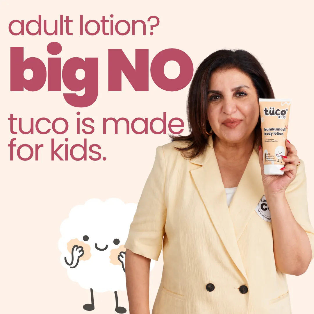 Kumkumadi Body Lotion for kids – lightweight, non-greasy ayurvedic formula for healthy-looking skin