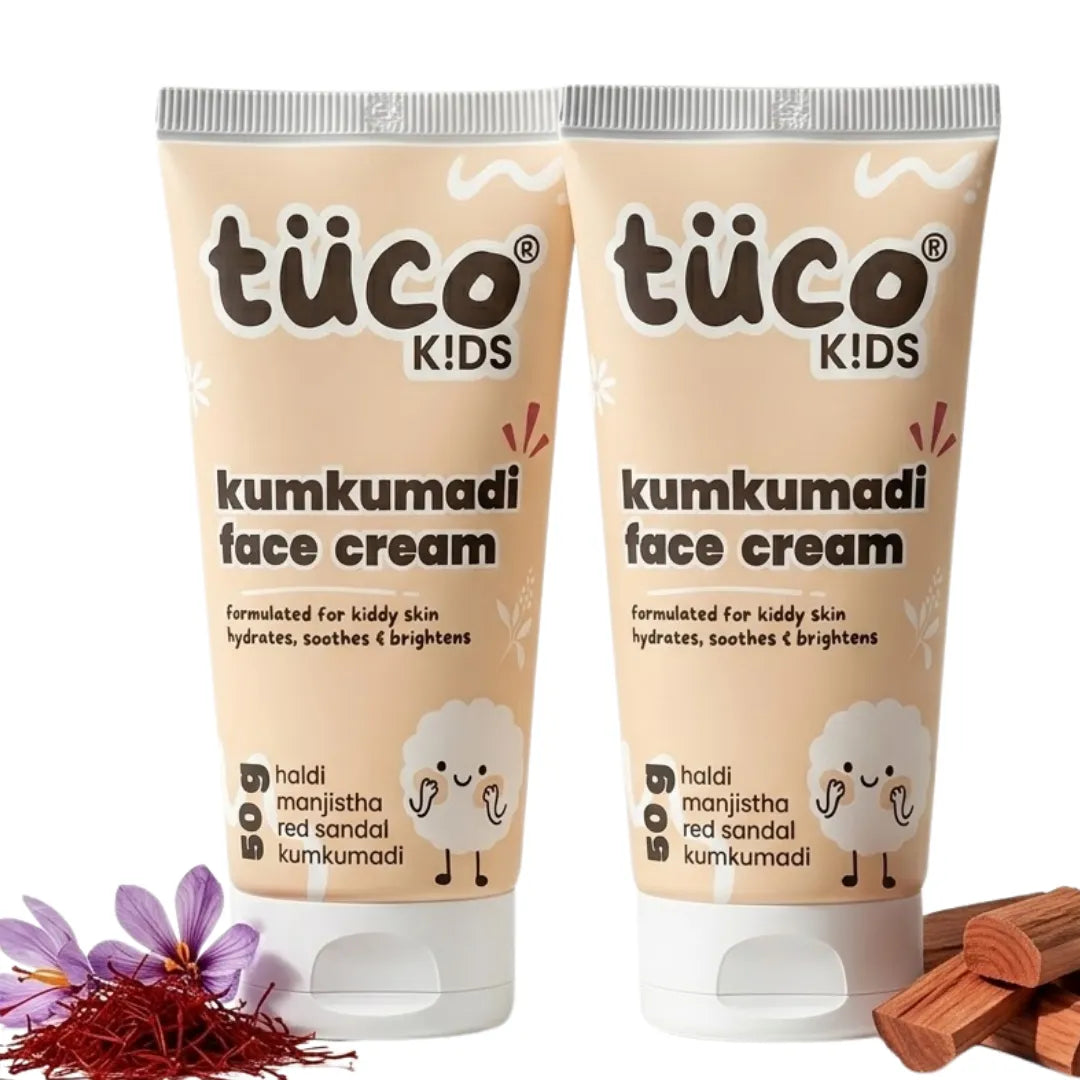 Kumkumadi Face Cream for Kids 50g, Pack of 2 — two tubes with saffron and red sandalwood | Tuco Kids