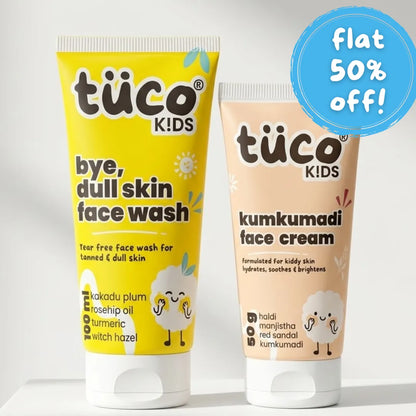 Kumkumadi Face Glow Kit: Dull Skin Face Wash + Kumkumadi Face Cream — natural kids skincare | Tuco Kids