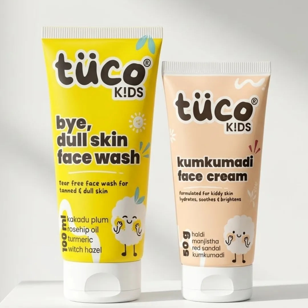 Kumkumadi Glow Kit: Dull Skin Face Wash + Kumkumadi Face Cream — natural kids skincare | Tuco Kids