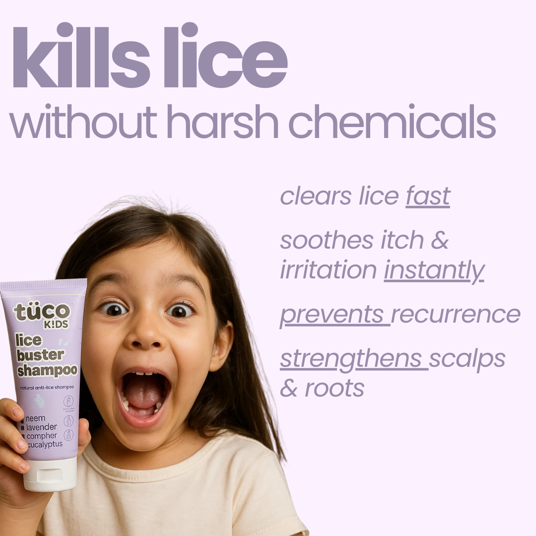 Tuco Kids lice shampoo for kids kills lice without harsh chemicals - clears fast, soothes itch, prevents recurrence
