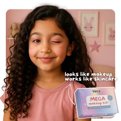 Safe makeup for kids with natural formulations and super-cute accessories. 