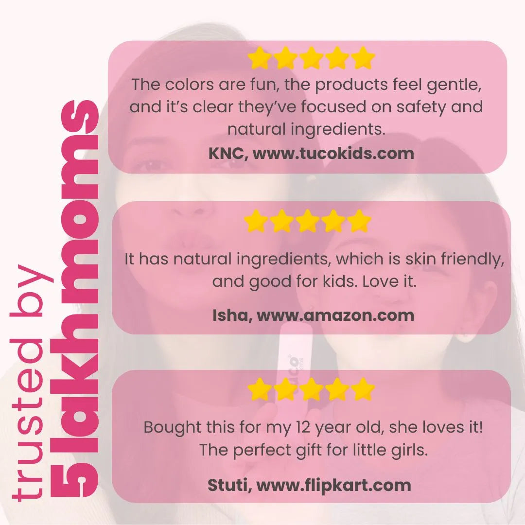 Tuco Kids Mega Makeup Kit trusted by 5 lakh moms – 5-star reviews for safe, skin-friendly natural makeup for kids