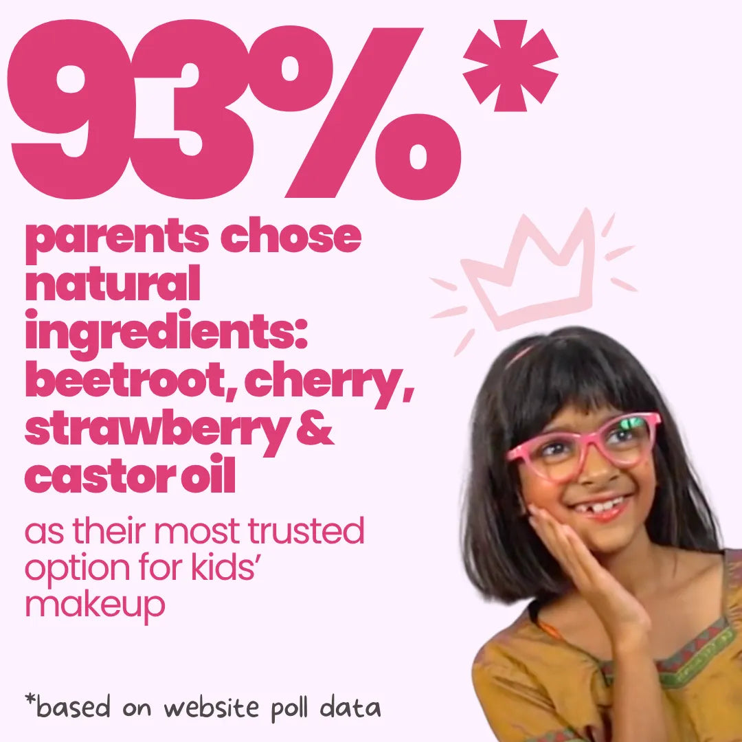 95% moms choose safe light formula kids makeup over ordinary makeup - Tuco Kids beetroot strawberry tint