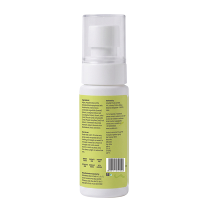 Natural Mosquito Repellent Spray (50ml) — back of pack, ingredients & product details | Tuco Kids